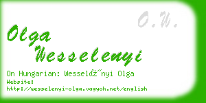 olga wesselenyi business card